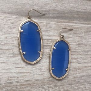 Kendra Scott Elle Gold Drop Blue Stone Earrings